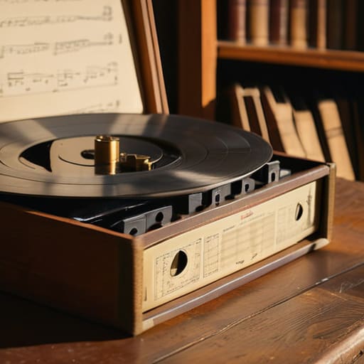 Listening for Traditional Folk Melodies on records.