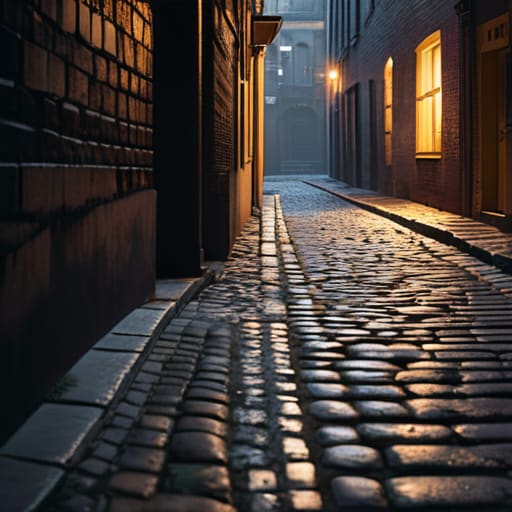 Atmospheric shadows in the cityscape at dusk.