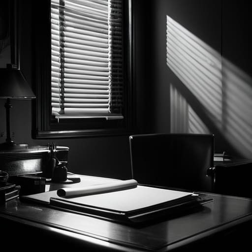 Film noir shadows in the moonlight.